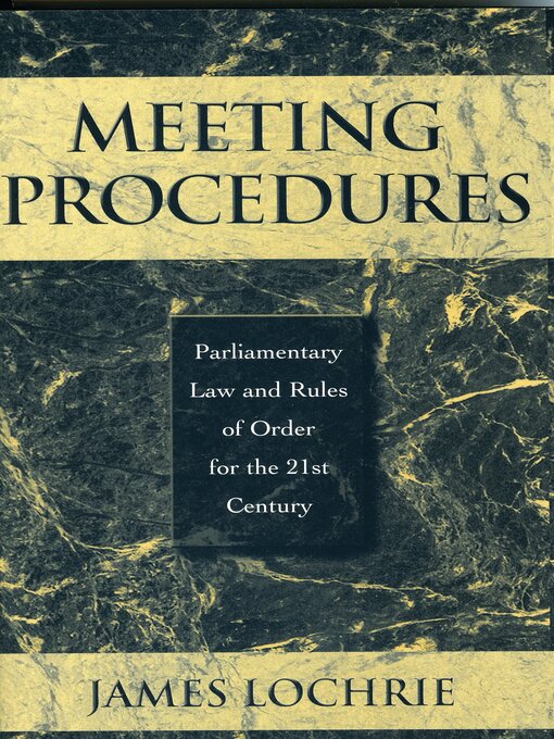 Title details for Meeting Procedures by James Lochrie - Available